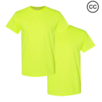 Gildan High Visibility Safety Shirt | 50% Cotton 50% Polyester T-Shirt For Men, 5.3 oz Pack of 2