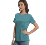 Womens Tops Short Sleeve T-Shirts Fitted Crewneck Tee - Image 4