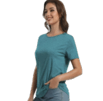 Womens Tops Short Sleeve T-Shirts Fitted Crewneck Tee - Image 3