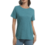 Womens Tops Short Sleeve T-Shirts Fitted Crewneck Tee - Image 2