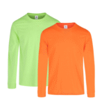 High Visibility Safety Work T-Shirt for Men | Moisture Wicking Safety Neon Green Pure Dry Fit Hi Vis Crew Long Sleeve Work Shirt 5.5oz 100% Polyester Quick Dry Tees