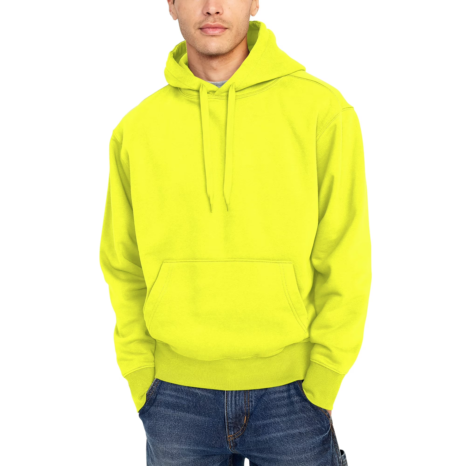 Neon-Yellow.png Mens Ultimate Heavyweight Pullover Hoodie Sweatshirt Fleece Essentials XS-5XL - Image 1